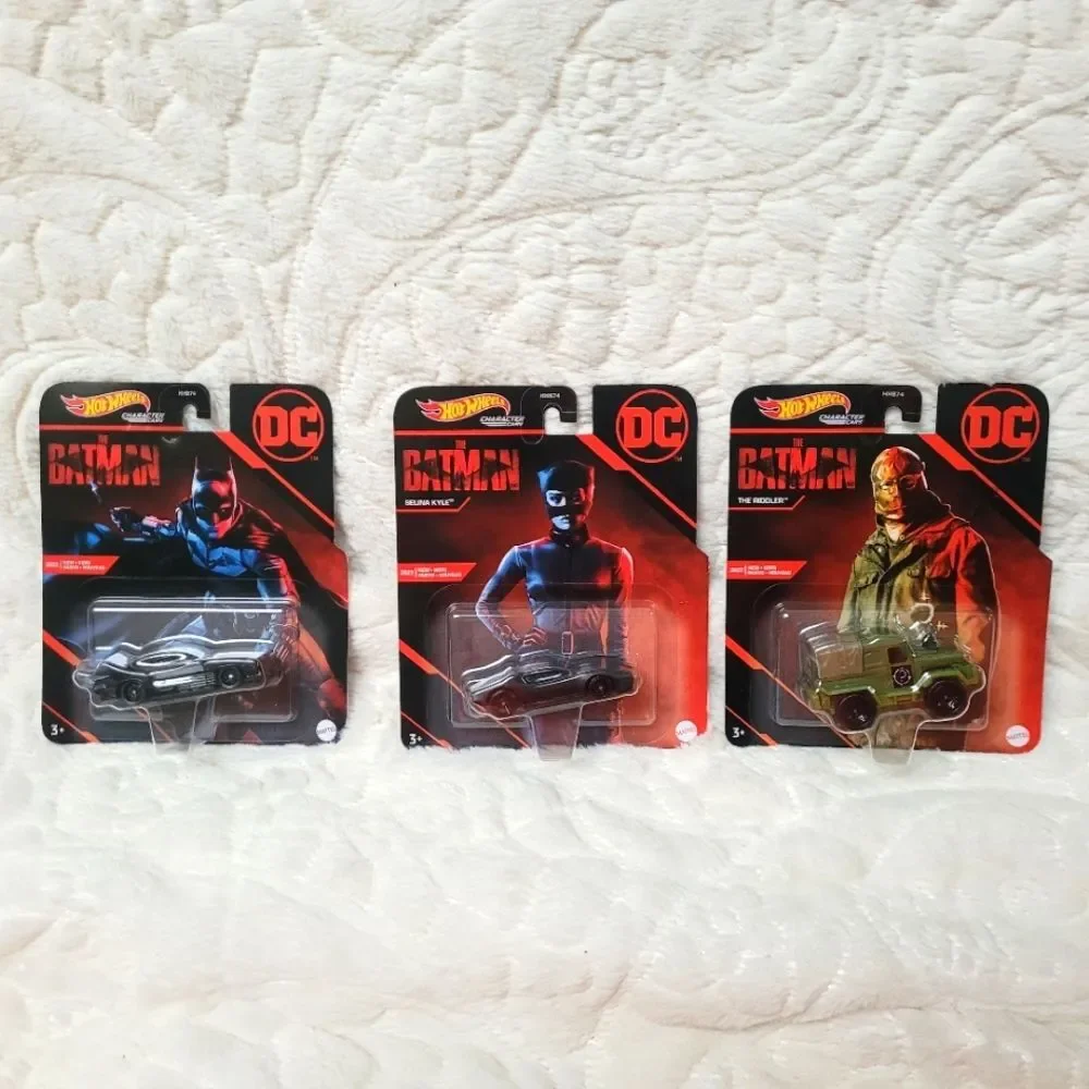 Mattel Hot Wheels The Batman Movie 3 Piece Set Batman Catwoman Riddler 2022 New